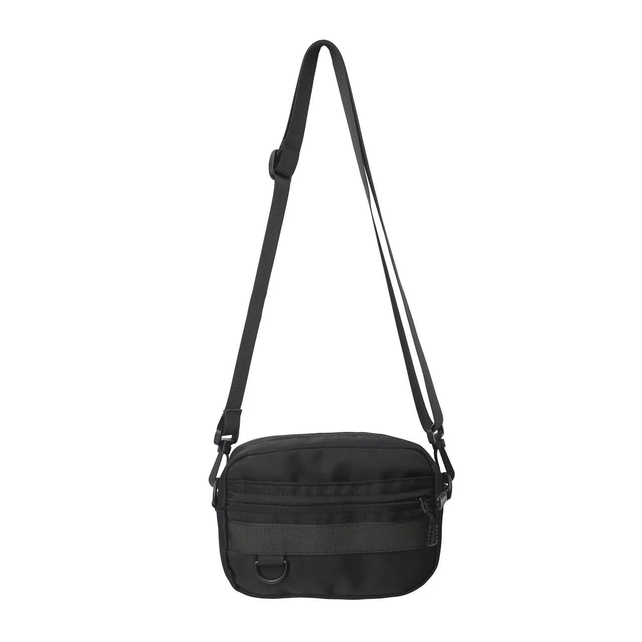 Men's nylon messenger bag in street style with crossbody design and sewing thread detailing