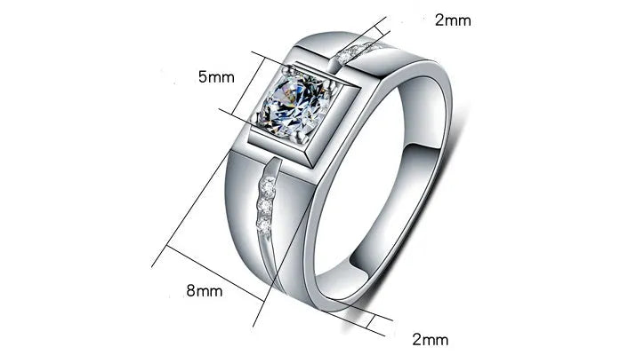 Men's sterling silver ring with diamond-cut fruit-style band, silver colour, UK size range 15-26