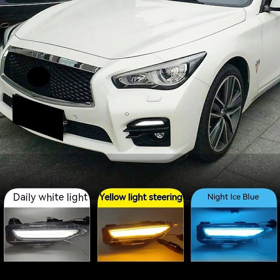 Infiniti Q50 Q50L Q70 front bumper LED daytime running and turn signal light replacement unit
