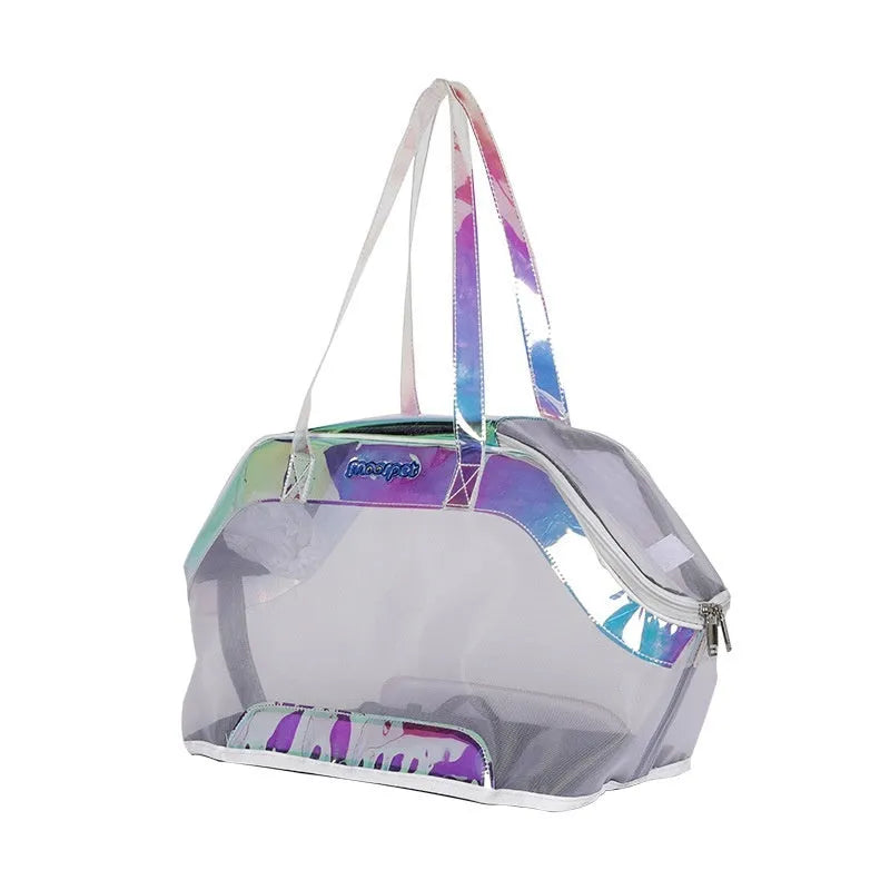 Moorpet leather cat outing carry bag in solid colour with 25L capacity.