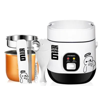 Round mini automatic rice cooker with steam pan for multi-function cooking