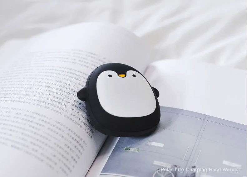 Cartoon penguin polar bear USB rechargeable hand warmer with power bank function
