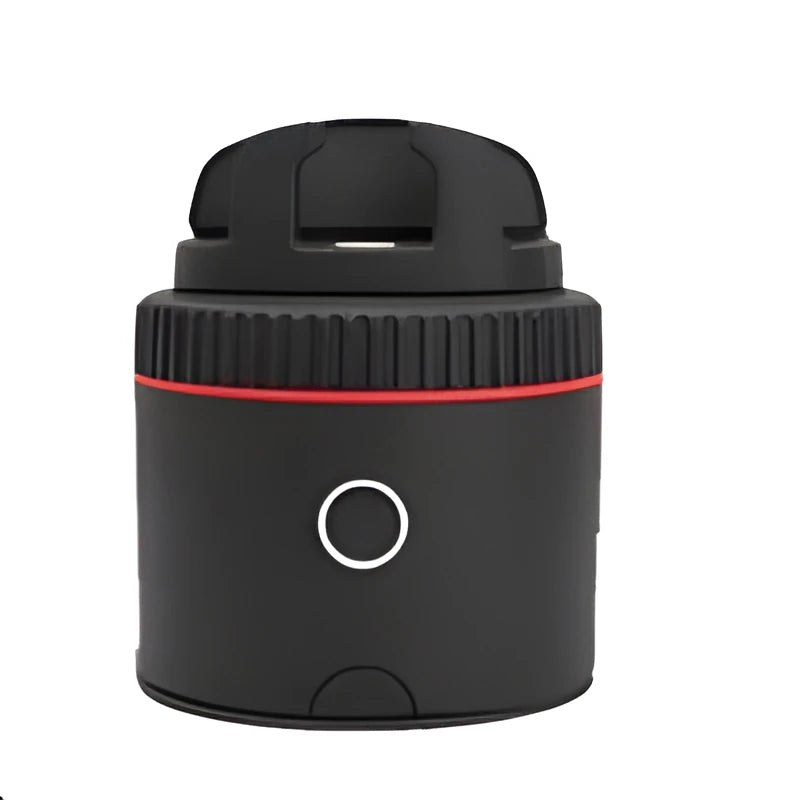Black PIVO 360-degree rotating smartphone facial tracking camera mount on flat surface