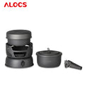 Alocs lightweight aluminium outdoor cookware set with pot and lid for camping