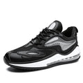 Men's air cushion summer shoes in Space Black with breathable mesh upper and rubber sole