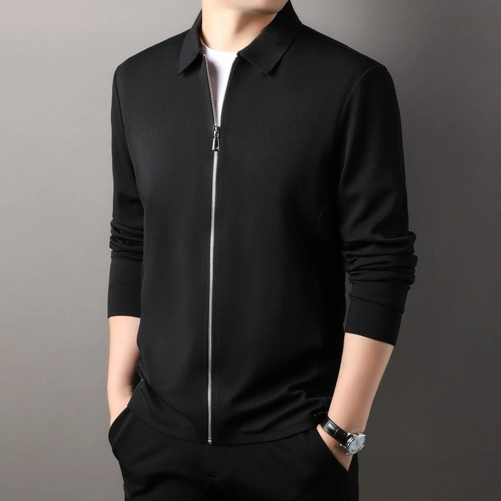 Men's polyester business jacket in three colours with regular sleeves and straight hem