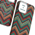 Kevlar pattern magnetic suction phone case for iPhone in Santorini Blue