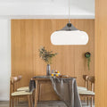 Bauhaus three-headed egg tart pendant light with milky white glass shades