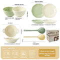 Seven-piece solid colour ceramic tableware set in a gift box.