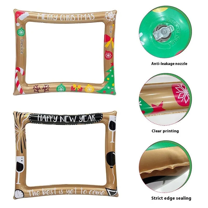 Christmas inflatable photo frame PVC material holiday photography prop for youth