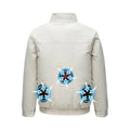 Smart cooling outdoor work jacket with integrated fan system in black or white with ventilation holes