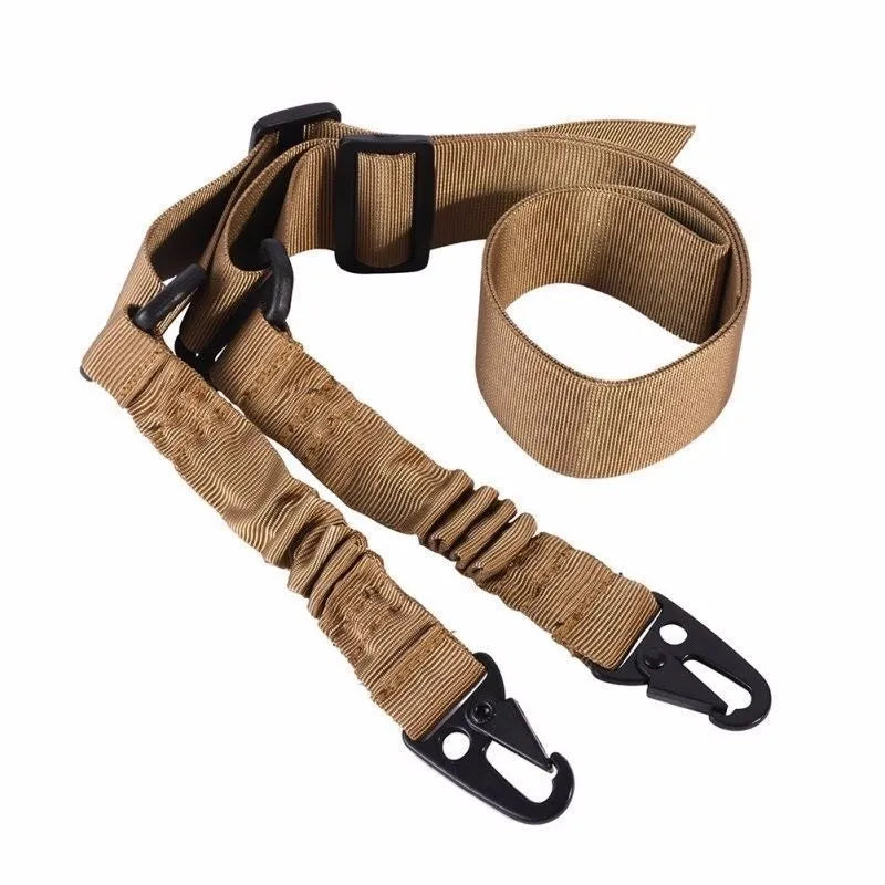 Crossbody nylon harpoon line placement rope with metal buckle and elastic rope, adjustable up to 136cm, black khaki army green