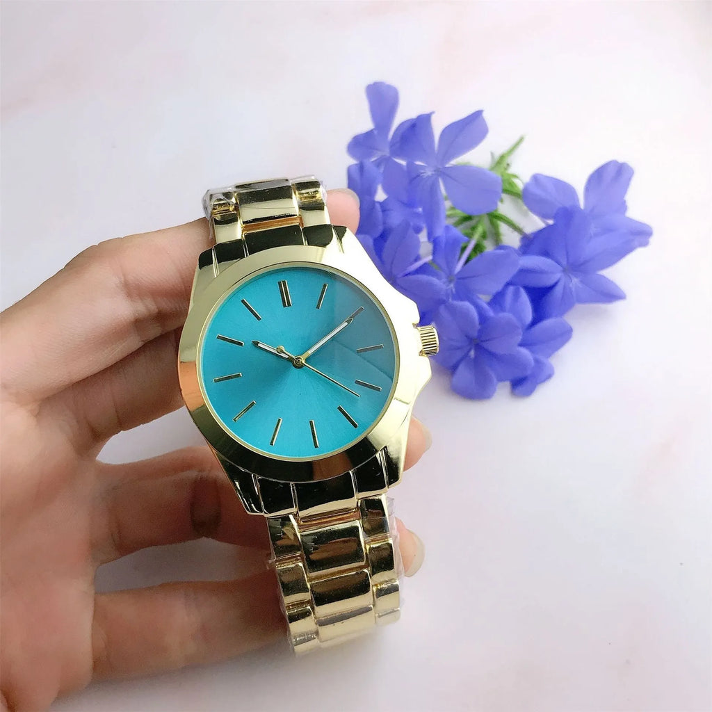 Quartz wrist watch 10mm thick, available in silver gold rose gold and rose red, casual unisex matching style
