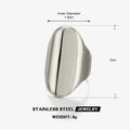 Stainless steel thick geometric ring for women in gold or steel colour, simple style electroplated band