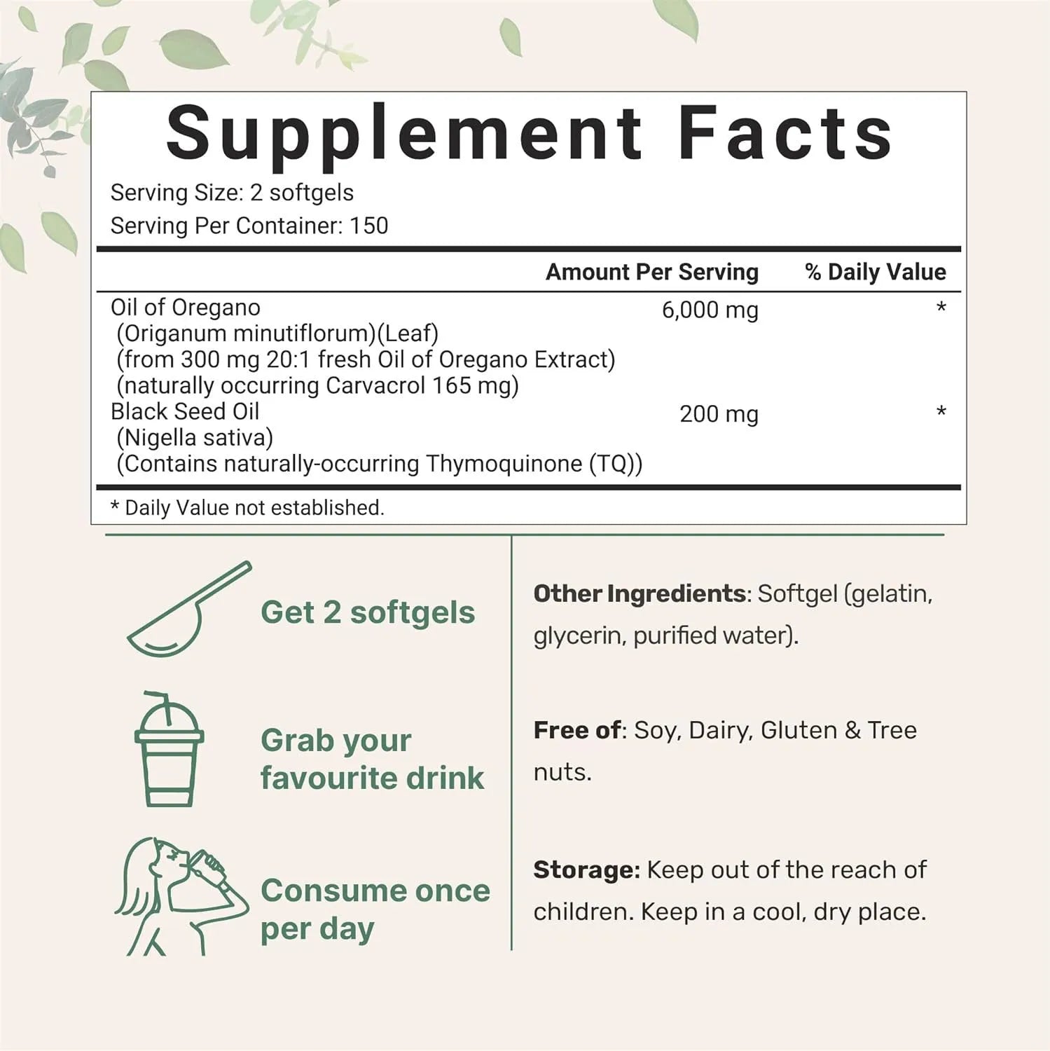 Pack of butter black seed oil soft gelatine capsules, 500mg extract per capsule.
