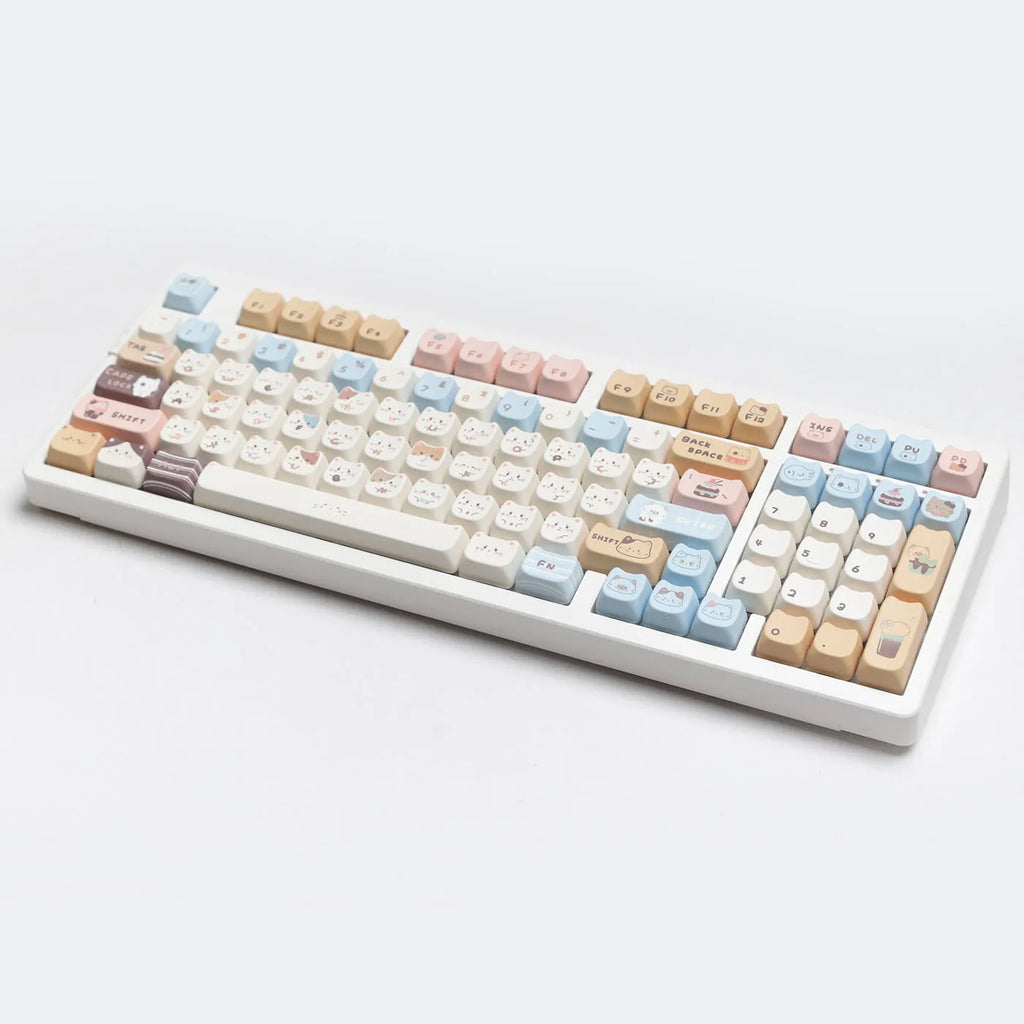 Sea Salt Cat character design PBT keycaps for mechanical keyboards with sublimation printing