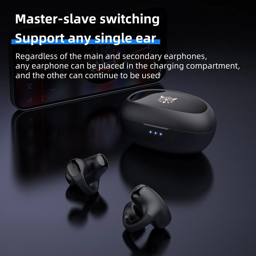 T306 black and white wireless Bluetooth sports gaming headset with ear hook design