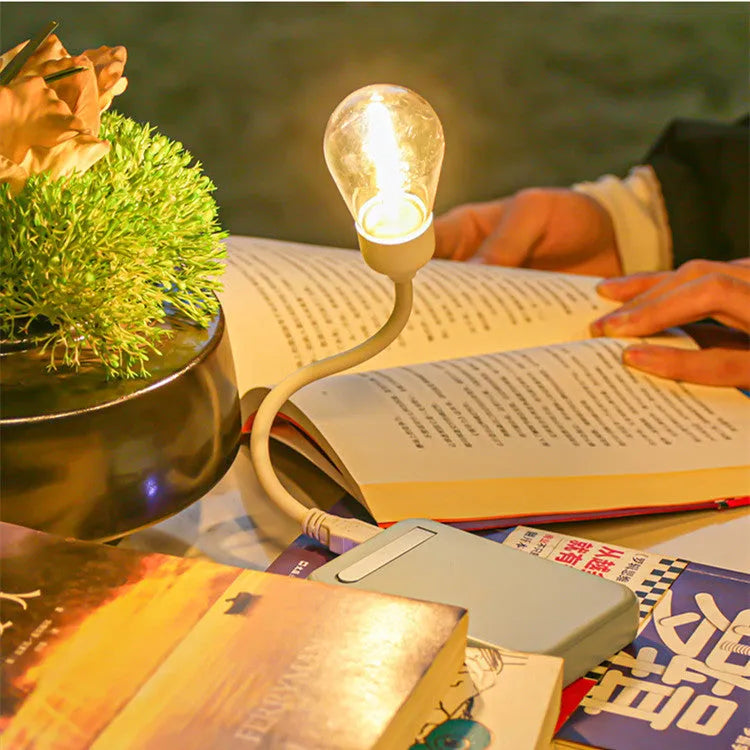 USB rechargeable folding night light with S14 tungsten filament LED bulb