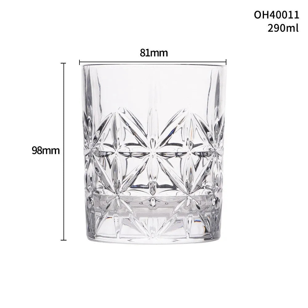 Crystal whiskey shot glass with thick bottom in one of ten available colour styles
