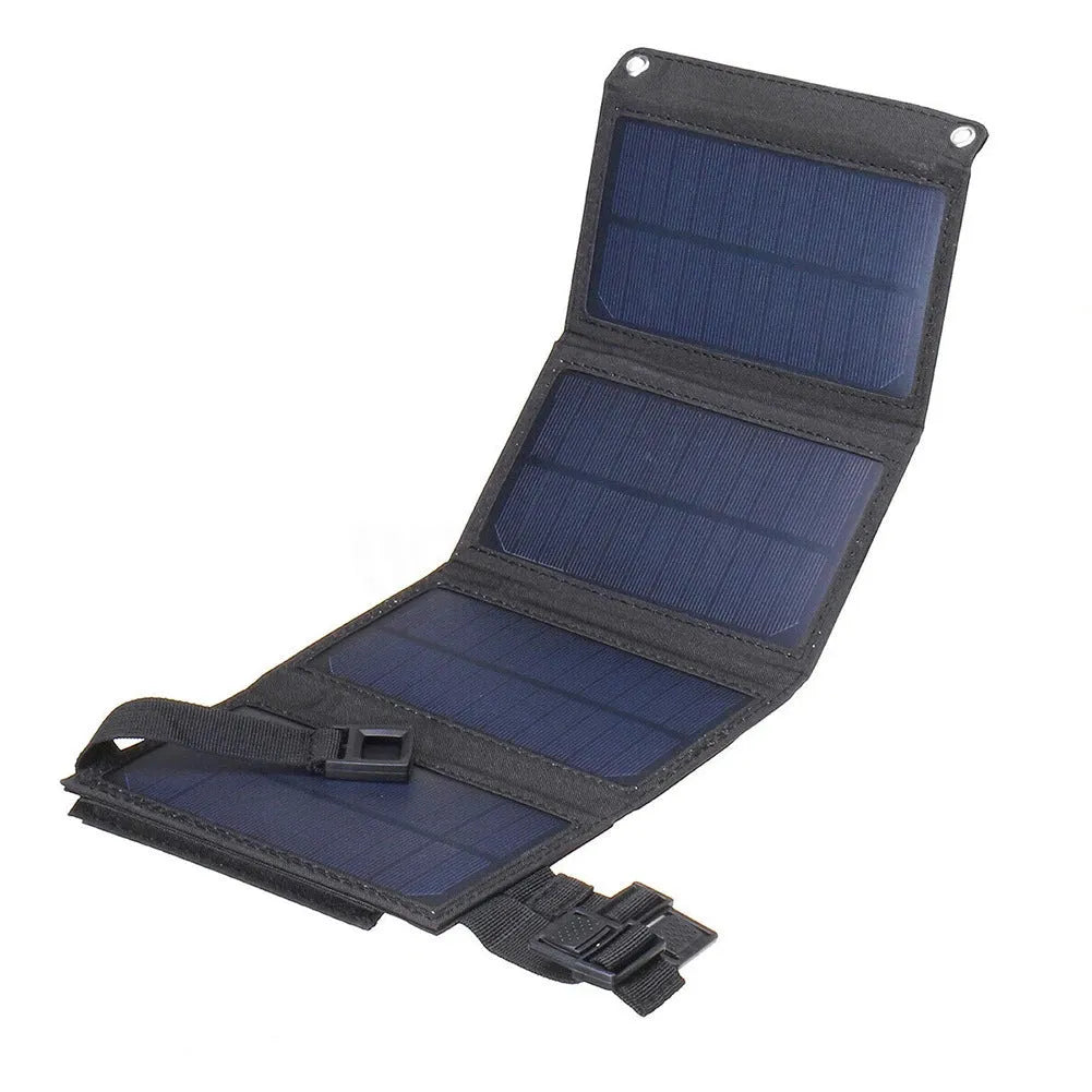 Portable 7W solar panel folding charging bag with 1400mAh battery for outdoor mobile phone charging