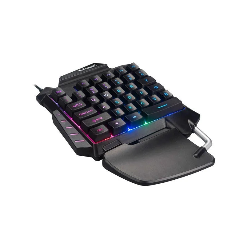 Black one-handed gaming keyboard throne converter for left-handed desktop battle royale gamers