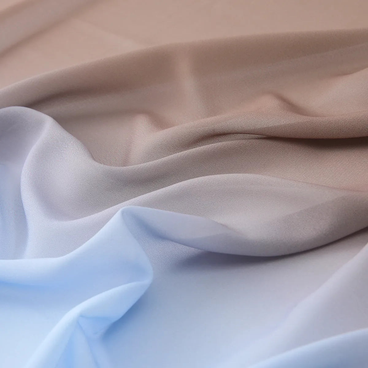 Women's chiffon ethnic scarf in Pu long design showing length and lightweight fabric texture