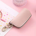 Black grey pink waterproof PU key case with zipper closure for key storage
