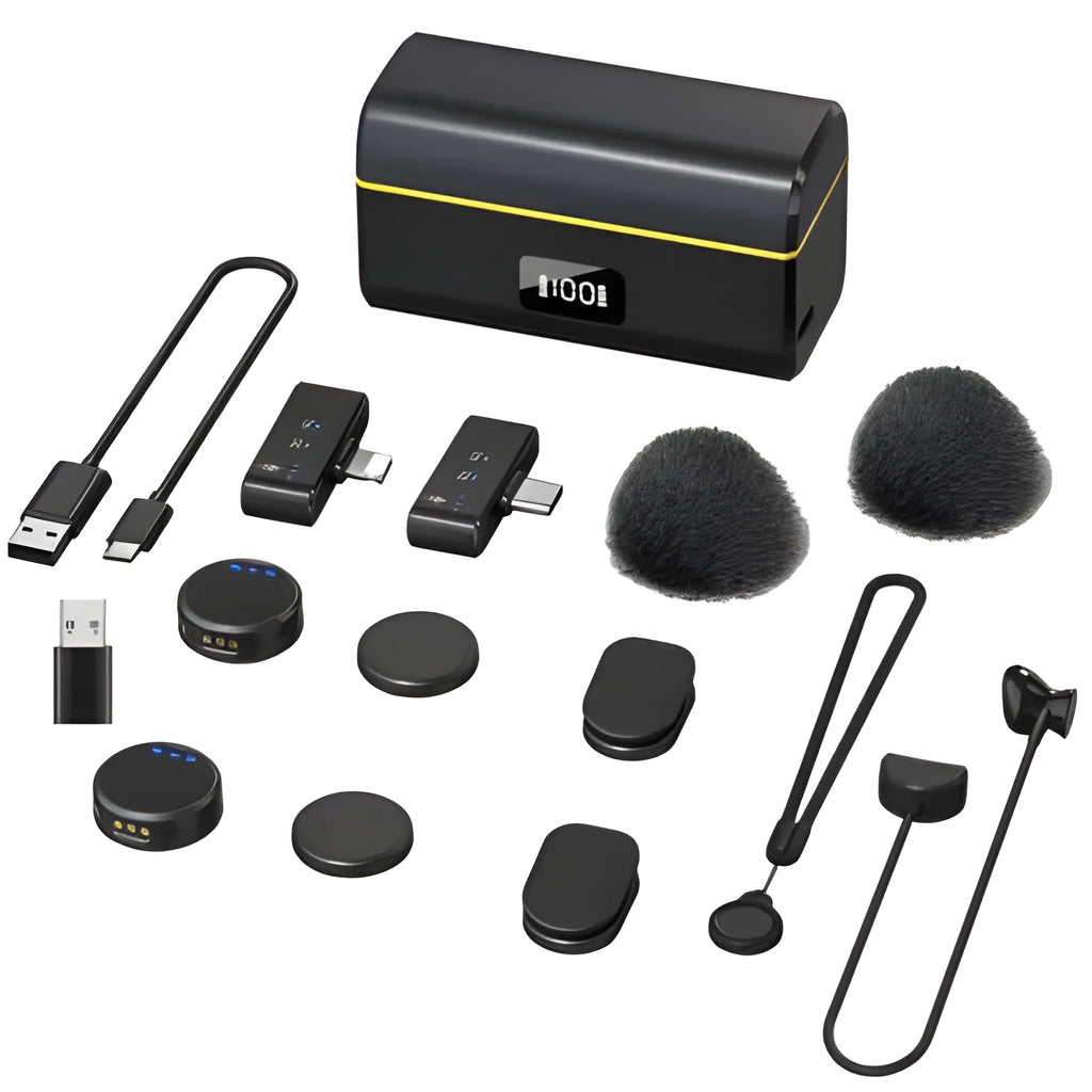 M9 wired monitoring earphone with TPU cable, ABS housing, and included adapters on a surface