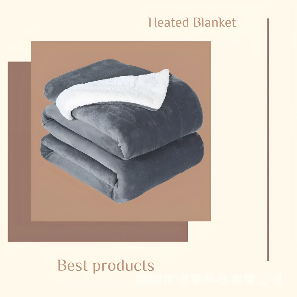 USB electric heating blanket with intelligent temperature control in flannel fabric