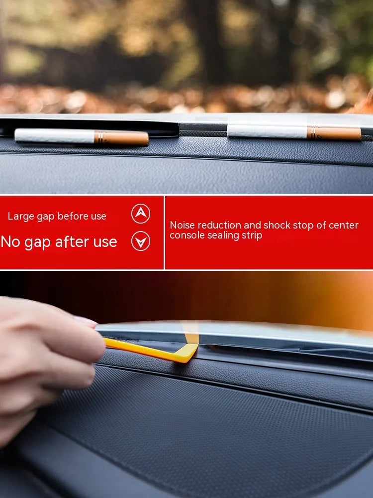 Silicone dashboard seal strip for Outlander car, showing length and double-sided card slots.