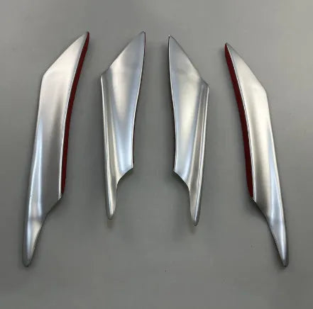 Set of four carbon fibre pattern ABS bumper blade spoilers for car modification