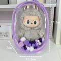 Cotton doll PVC storage cube bag with keychain and colourful ball options in 17cm size