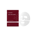 Collagen moisturising mask sheet on face for hydrating skincare routine