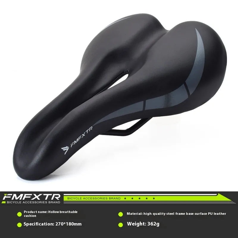 Bicycle seat cushion with hollow centre, dimensions 270mm by 180mm, for double rail seat posts.