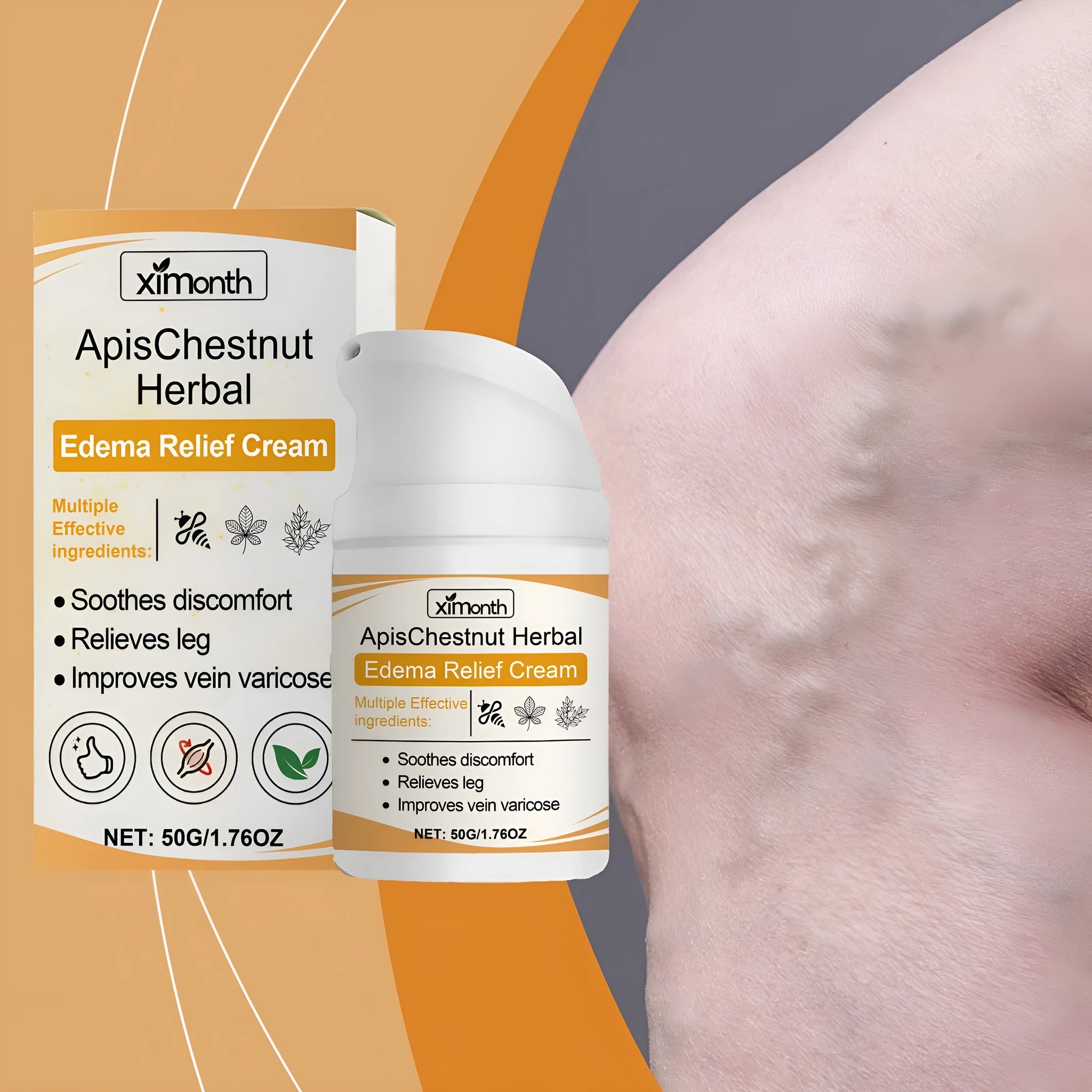 Tube of moisturising daily massage neck cream with mint leaf and bee venom, 50g net content
