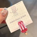 Cartoon ice cream design resin hair barrette in side clip style