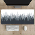 Chinese style ink painting landscape desk mat with natural rubber non-slip base