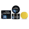 HOMONTH 100g car leather care cream with sponge applicator on a white background