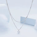 S925 sterling silver double-layer necklace with pearl chain in silver colour