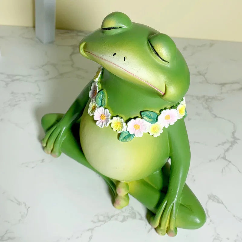 Magic Yoga Frog European style plastic and resin ornament in RDW123 Magic Frog colour
