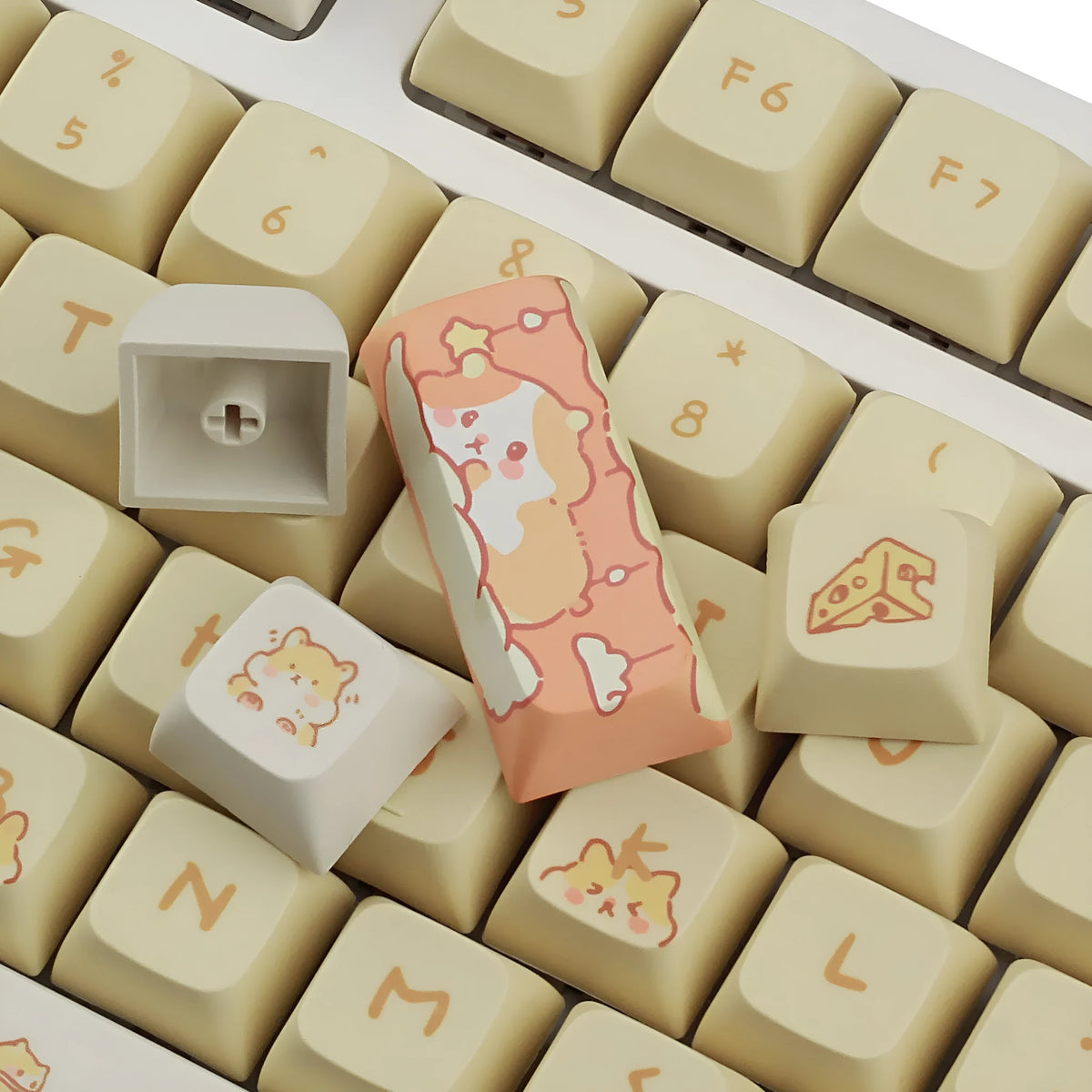 Custard Cute mechanical keyboard keycap set in XDA profile for 68 75 98 100 keyboards