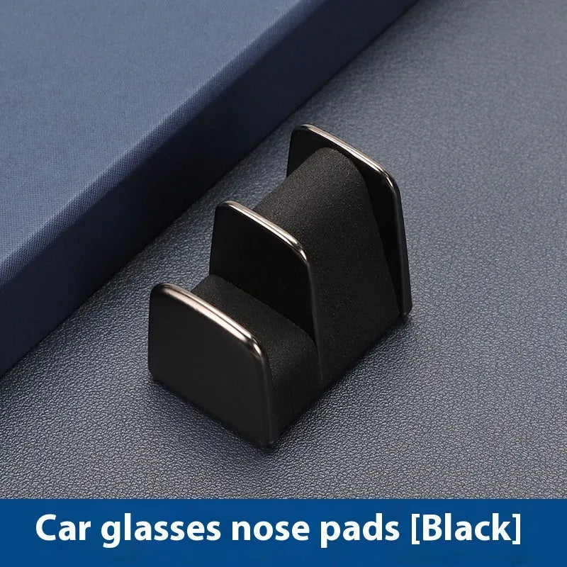 Car dashboard glasses clip nose pad in zinc alloy leather construction