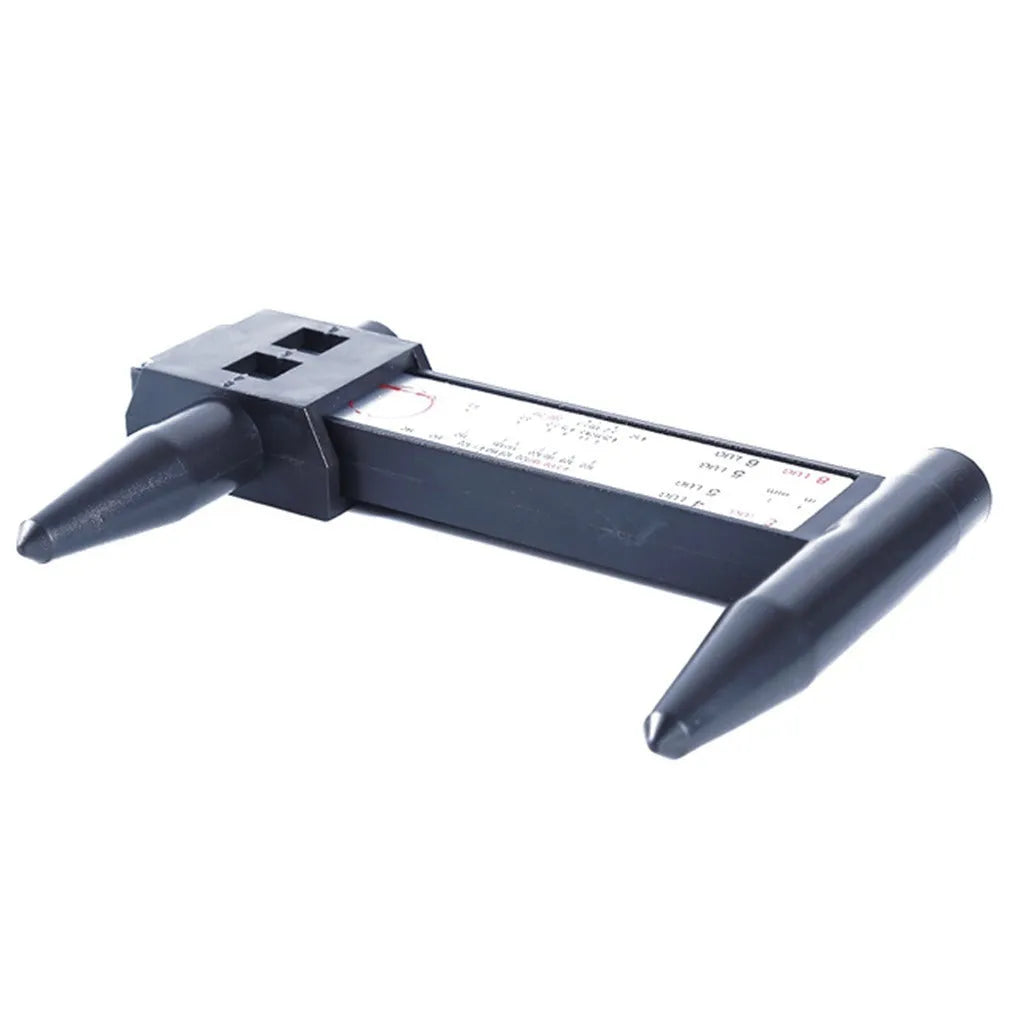 Digital electronic caliper measuring tool with plastic housing for hole distance measurement