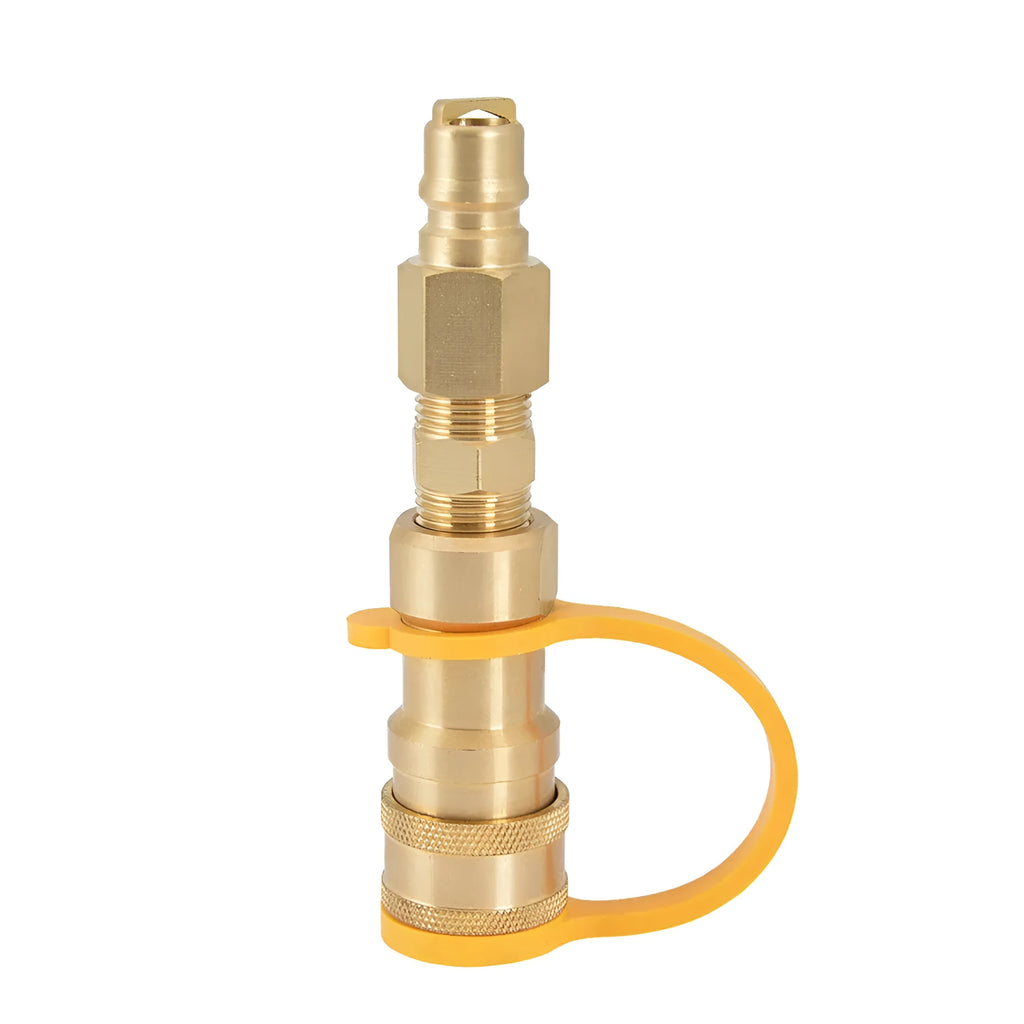 Brass gas propane conversion charging connector with 3/8 American standard thread