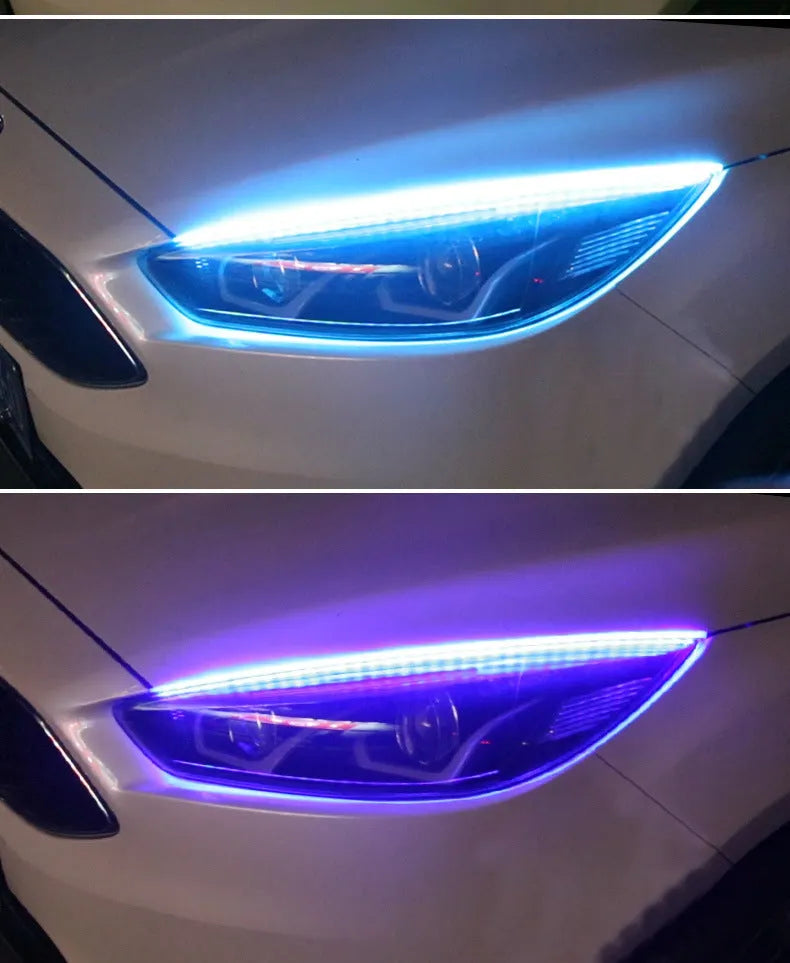 Universal RGB LED daytime running light kit with remote control for General Motors cars.