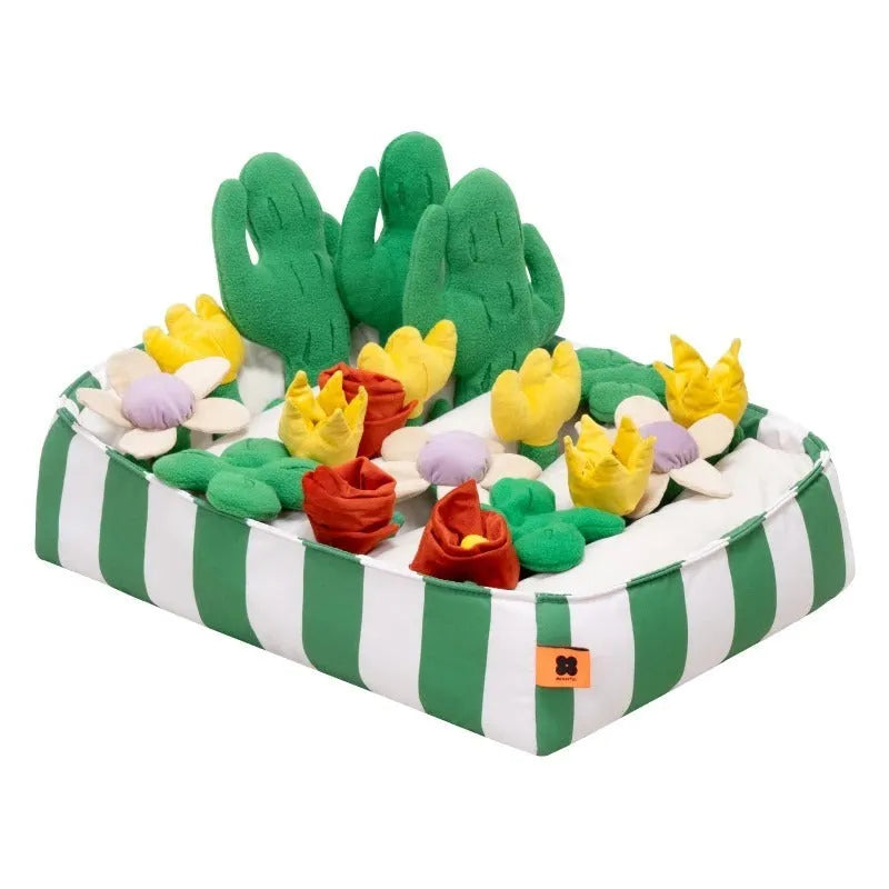 Pet dog food leakage educational toy set with 18-piece Music Garden in Le Smell Garden colour, 40x50x26cm, made from velvet and fleece