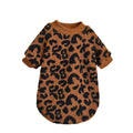 Leopard print wool dog sweater for small to large dogs sizes XS to XL