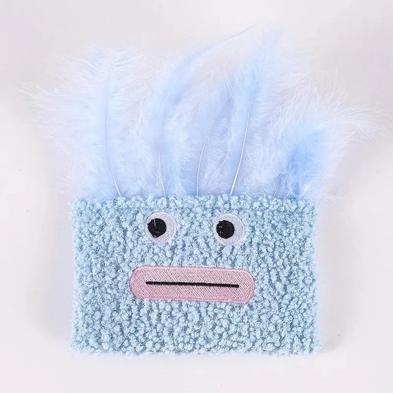 Big mouth explosion head shaped catnip plush toy in assorted colours