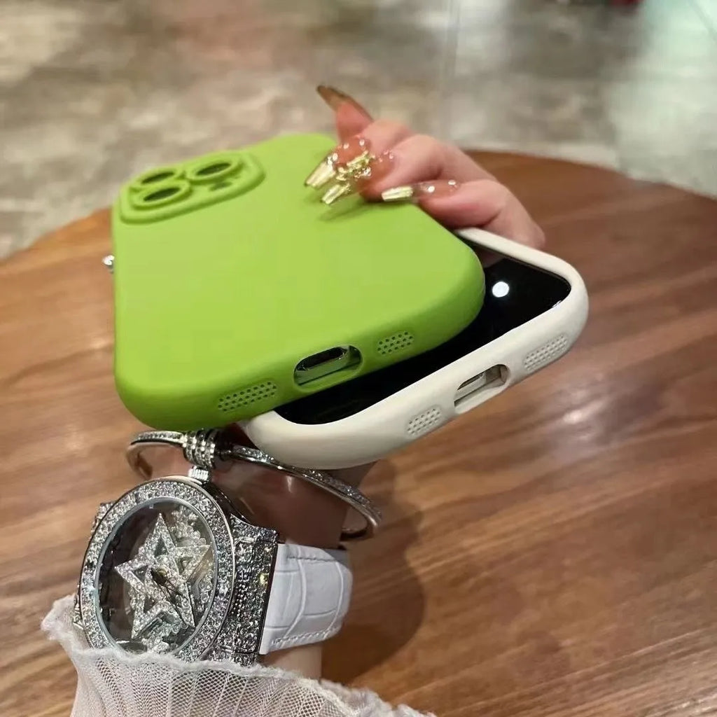 Soft silicone phone case with electroplating finish in antique white for iPhone, shockproof and anti-fingerprint