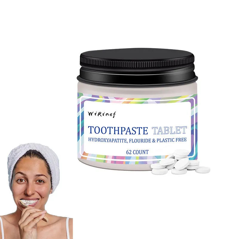62 solid toothpaste tablets in TP19 colour for portable dental cleaning